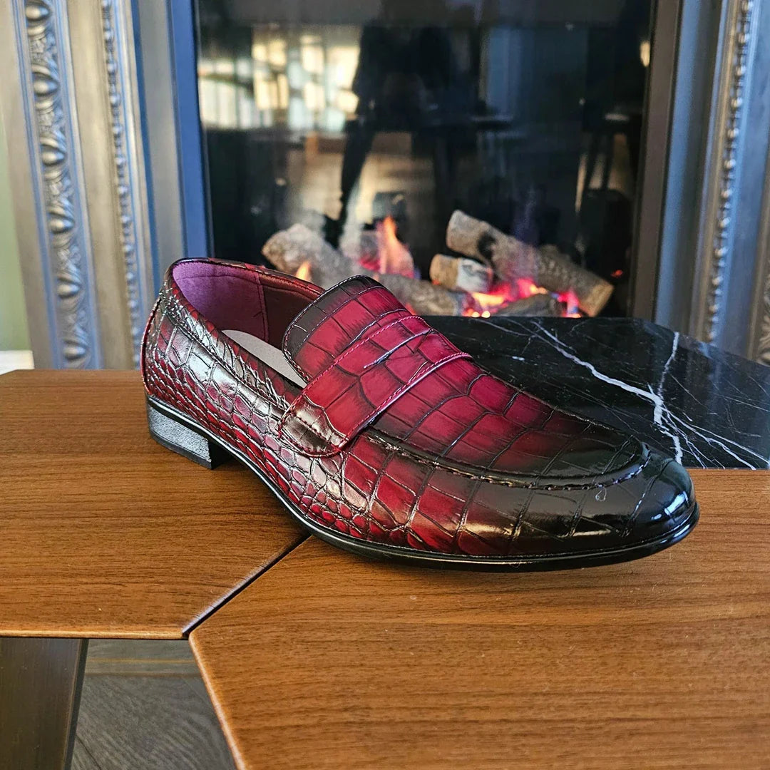 Men's Slip On Formal Red Loafers