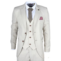 IM05 - Men's 3 Piece Cream Classic Wedding Suit