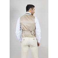 TP-21 Men's Beige 3-Piece Linen Summer Wedding Suit