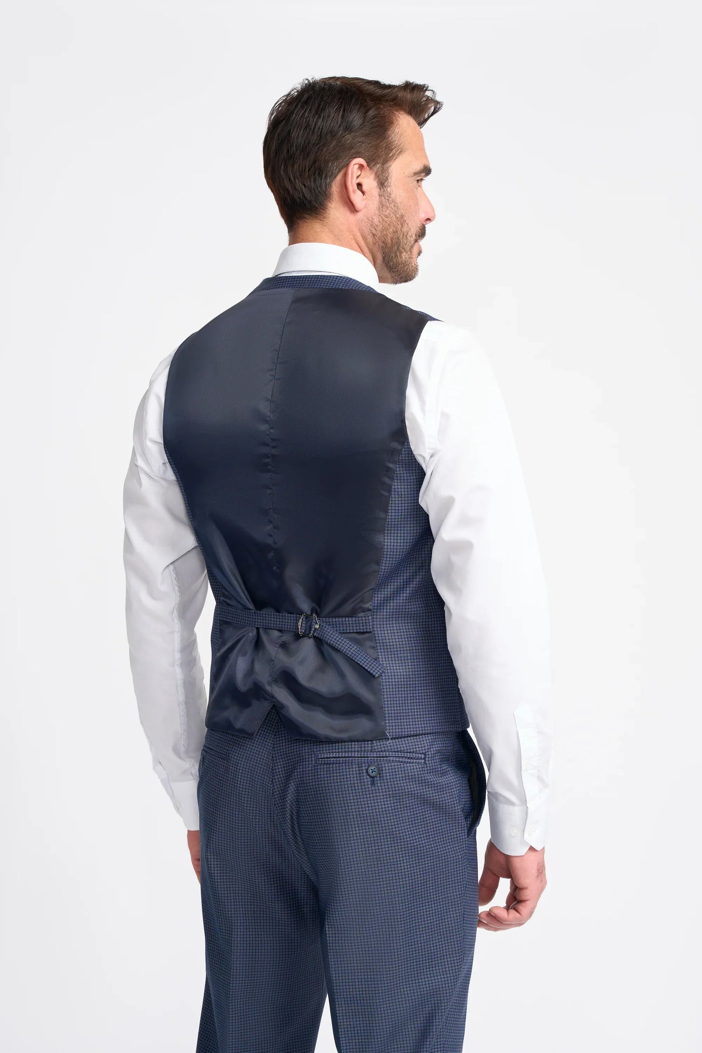 Bond - Men's Navy Check Waistcoat