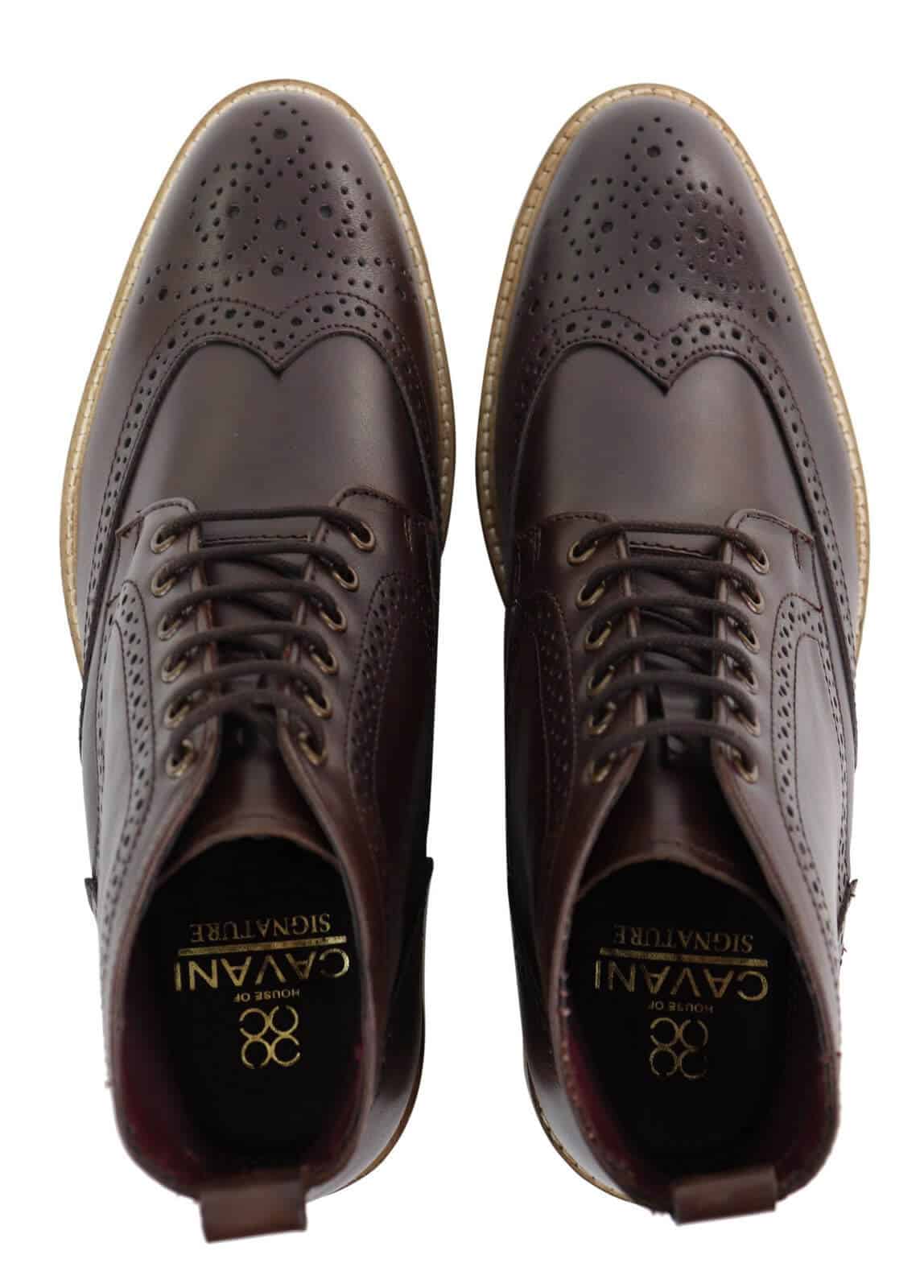 Mens Brogue Ankle Boots Brown