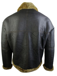 Mens Brown Original RAF Sheepskin Flying Pilot Jacket Classic Brown Ginger