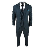 Jasper Men's Olive Green 3-Piece Suit with Prince of Wales Black Check
