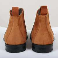 Men's Slip On Tan Brown Suede Leather Lined Chelsea Boots