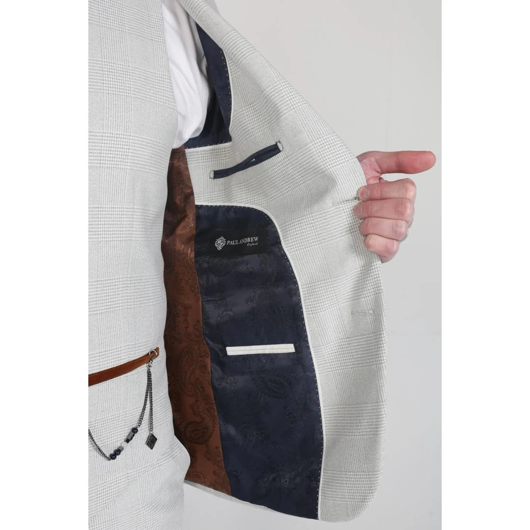 Mark - Men's Beige Check Blazer