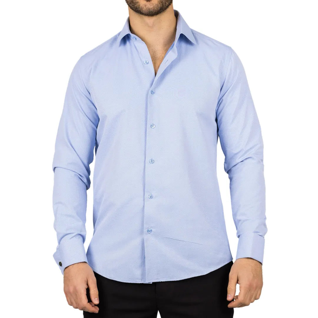 Men's Blue Double Cuff Oxford Shirt