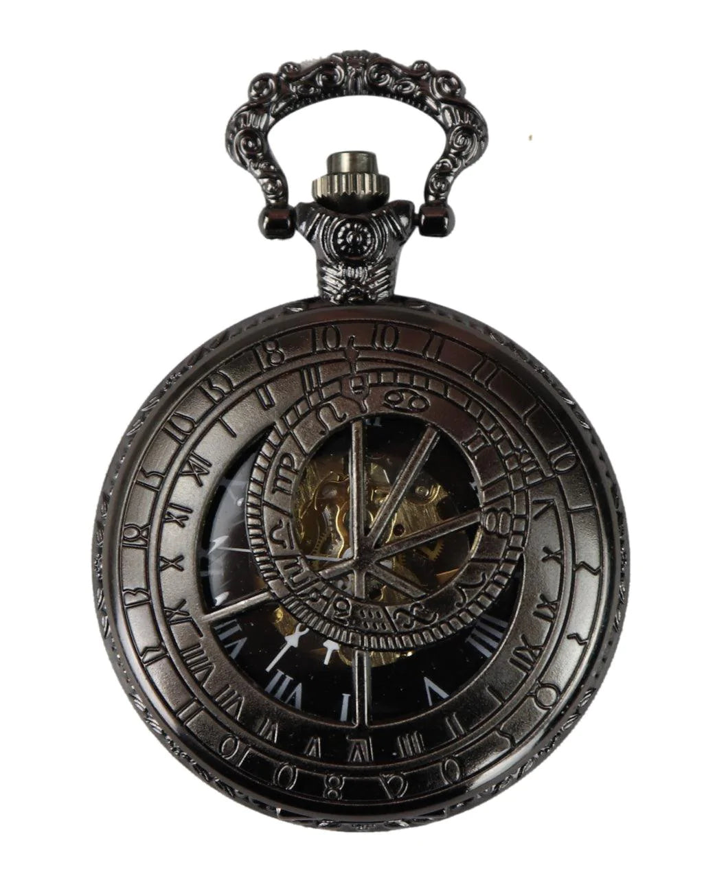 Automatic Mechanical Vintage Pocket Watch Black Color