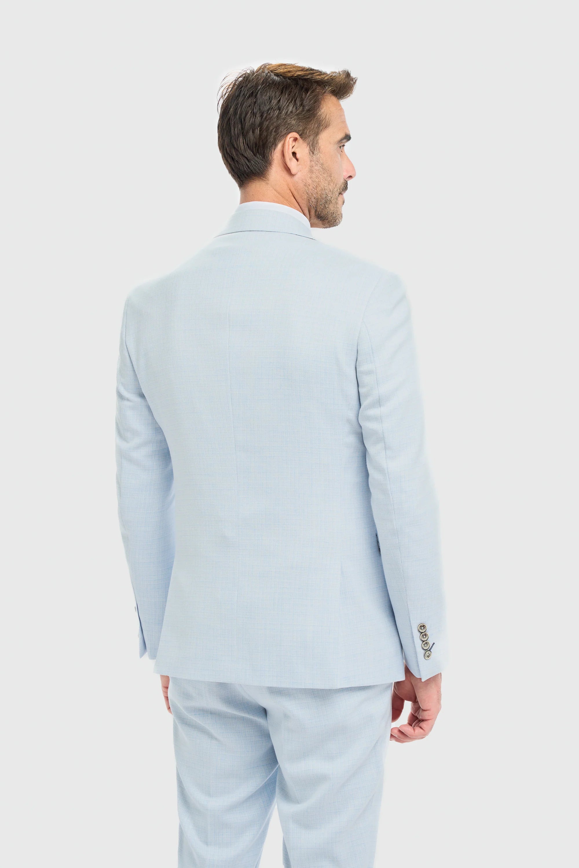 Tropez - Men's 3 Piece Sky Blue Tailored Fit Suit