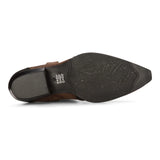 Mens High Western Boots Real Leather Brown Riding Dancing Hunting Cowboy Vintage Pointed Toe