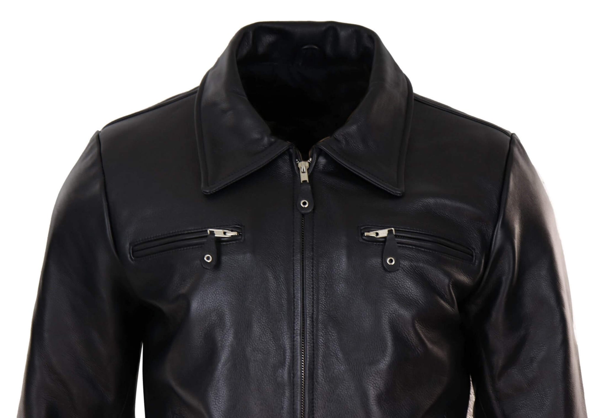 Mens Classic Black-Brown Leather Jacket