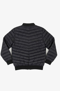 Мъжко черно ватирано бомбър яке с цип и лека подплата