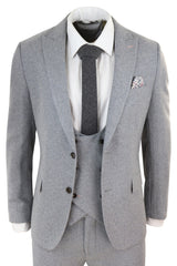 Men's Grey 3 Piece Wool Suit