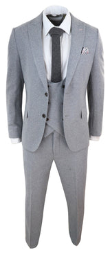 Men's Grey 3 Piece Wool Suit