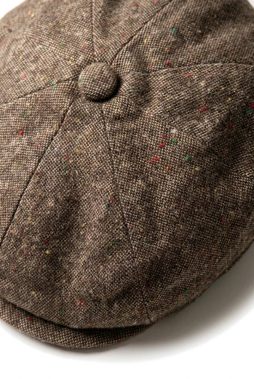 8-панелен Baker Boy Cap Shelby Hat Wool Tweed Classic Brown Raiser