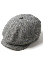 8-панелен Baker Boy Cap Shelby Hat Wool Tweed Classic Grey Razor