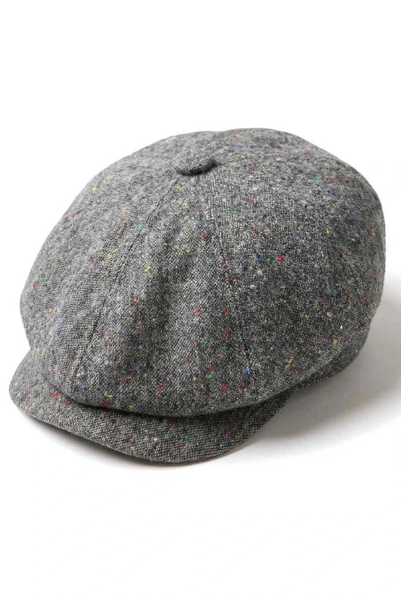 8-панелен Baker Boy Cap Shelby Hat Wool Tweed Classic Grey Razor
