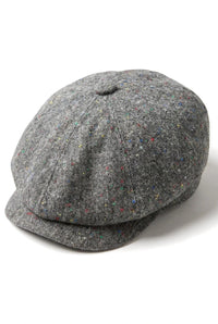 8-панелен Baker Boy Cap Shelby Hat Wool Tweed Classic Grey Razor