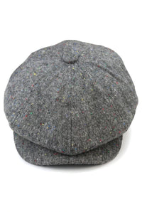 8-панелен Baker Boy Cap Shelby Hat Wool Tweed Classic Grey Razor
