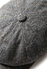8-панелен Baker Boy Cap Shelby Hat Wool Tweed Classic Grey Razor