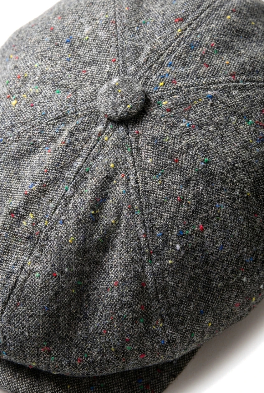8-панелен Baker Boy Cap Shelby Hat Wool Tweed Classic Grey Razor
