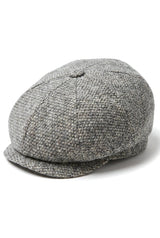 8-панелен Baker Boy Cap Shelby Hat Wool Tweed Classic Light Grey Razor