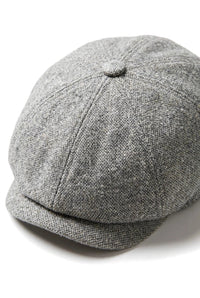 8-панелен Baker Boy Cap Shelby Hat Wool Tweed Classic Light Grey Razor