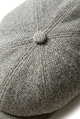 8-панелен Baker Boy Cap Shelby Hat Wool Tweed Classic Light Grey Razor