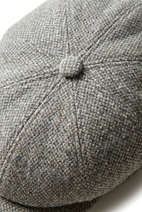 8-панелен Baker Boy Cap Shelby Hat Wool Tweed Classic Light Grey Razor
