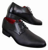 Men's Black Laced Faux Leather Shoes