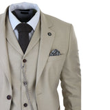 AK-08 Men's 3-Piece Cream Prince Of Wales Check Suit