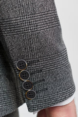 Мъжки костюм от 3 части, сив, кариран Glen