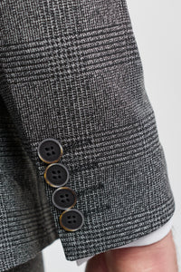 Мъжки костюм от 3 части, сив, кариран Glen