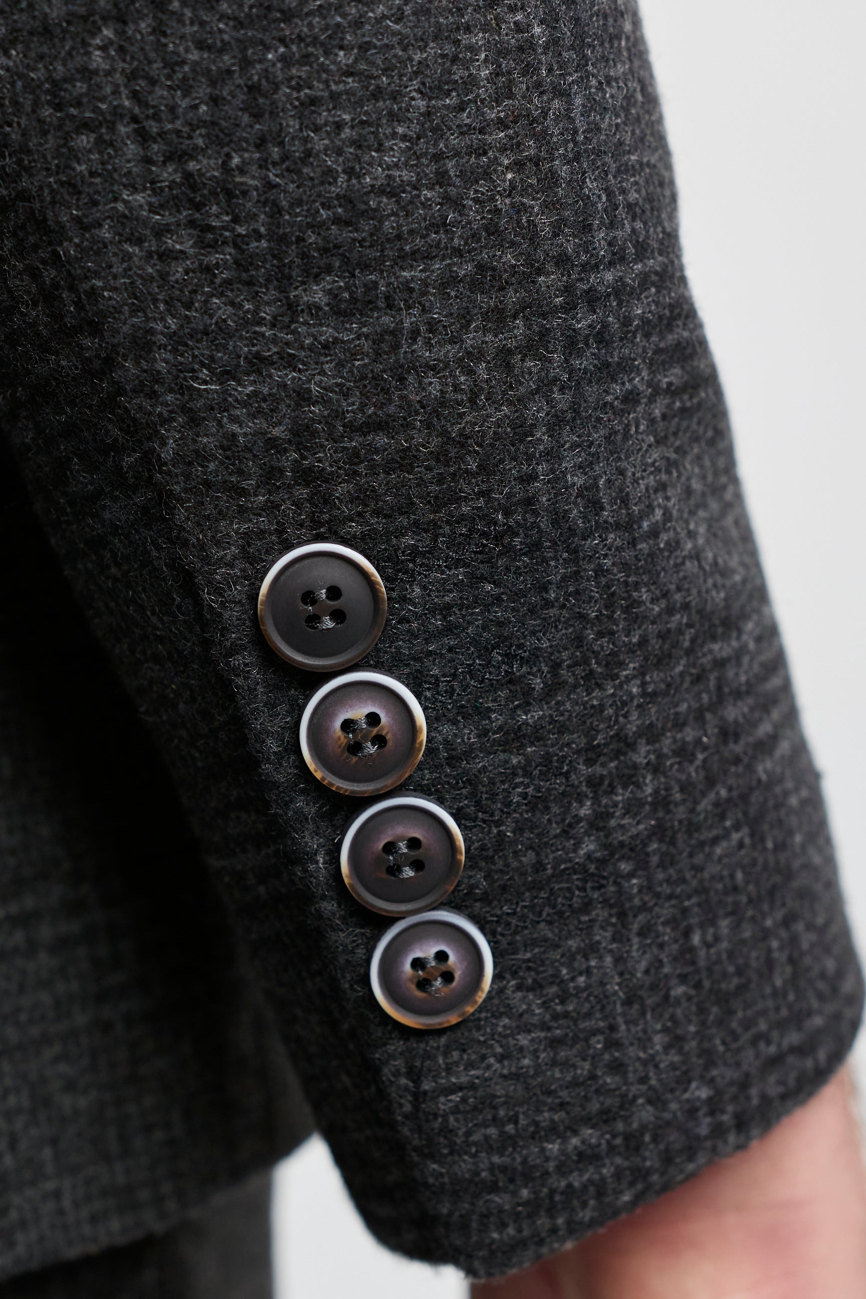 Мъжки костюм от 3 части, черен, кариран Glen