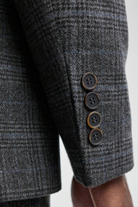 Мъжки костюм от 3 части с сив тартан и каре