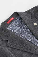 Мъжки костюм от 3 части с сив тартан и каре