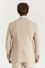 Belmont - Men's Beige 3 Piece Stitch Lapel Classic Suit