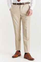 Belmont - Men's Beige 3 Piece Stitch Lapel Classic Suit