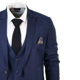 IM1 Men's Classic Charcoal Navy Tailored Fit 3-Piece Suit