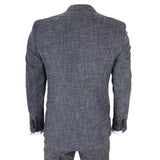 IM33 - Мъжки черен костюм от 3 части с приталена кройка