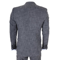 IM33 - Мъжки черен костюм от 3 части с приталена кройка