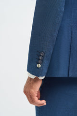 Мъжки син летен ленен костюм