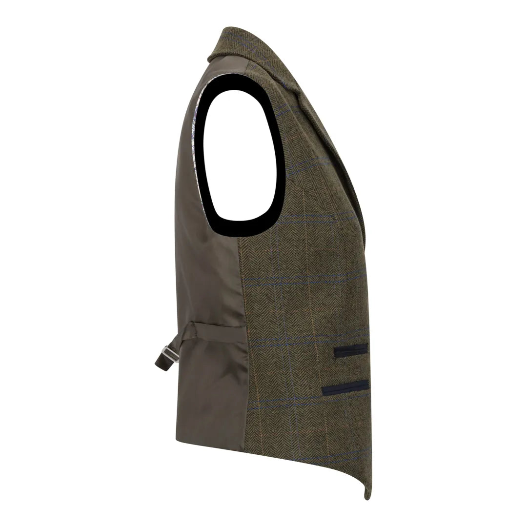 TPSTZ71 - Дамски маслиненозелен туид Елек