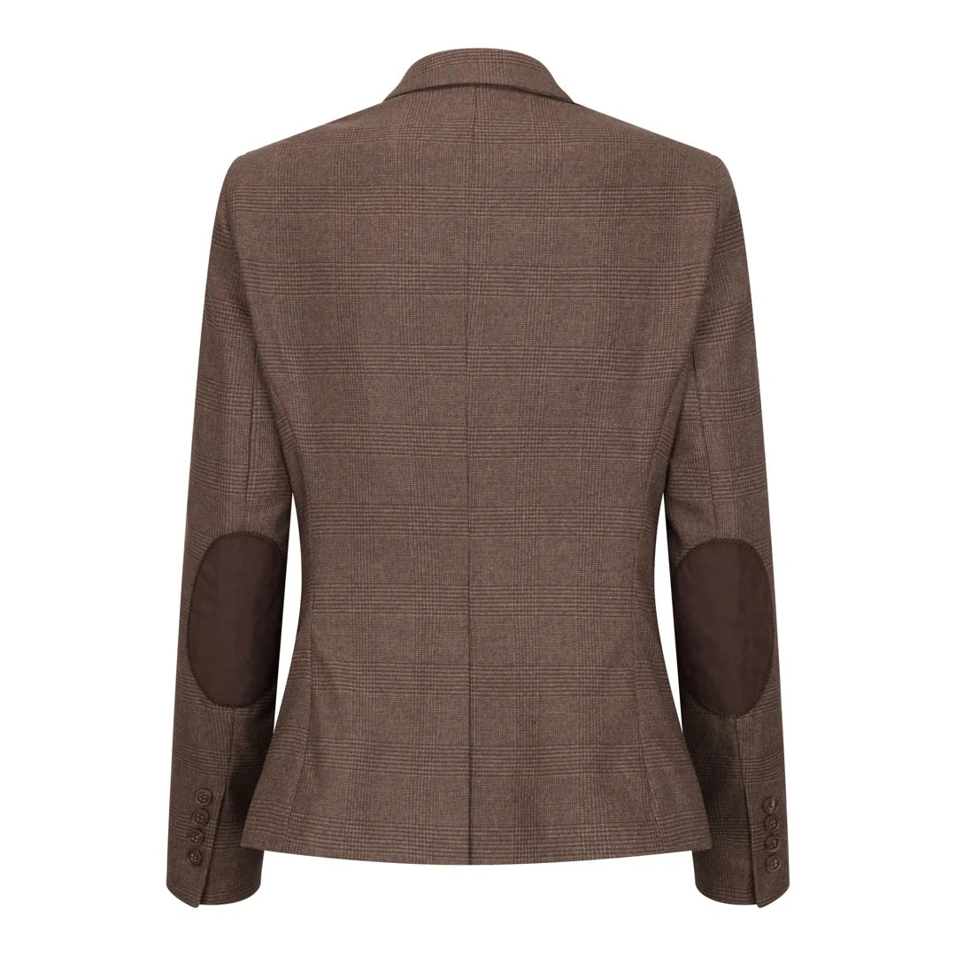 TPW50 - Дамски кафяв костюм от 3 части, кариран с принт „Принцът на Уелс“