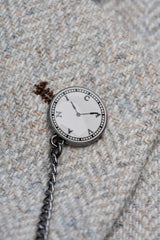 Thomas - Мъжки сив костюм от 3 части от вълнен туид