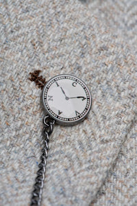 Thomas - Мъжки сив костюм от 3 части от вълнен туид