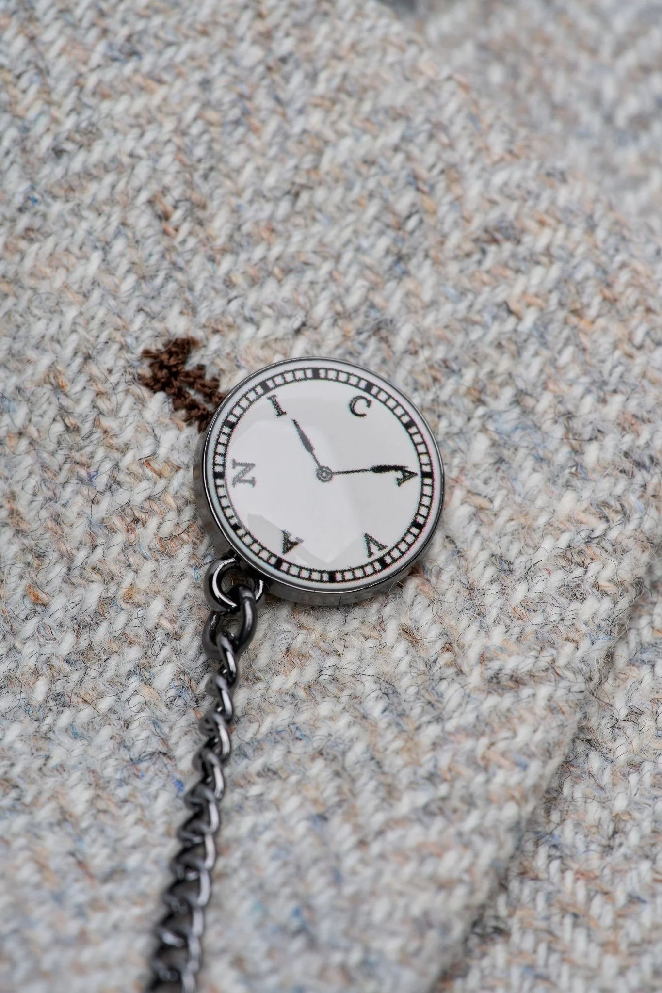 Thomas - Мъжки сив костюм от 3 части от вълнен туид