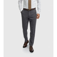 Thomas - Мъжки панталон от тъмносини вълнени ризи с риленска кост и туид