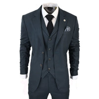 AK-07 Men's 3-Piece Olive Green Check Suit