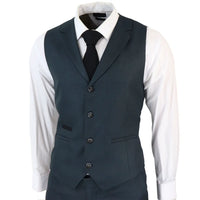 AK-07 Men's 3-Piece Olive Green Check Suit