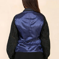 Дамски туид каре Елек Син костюм